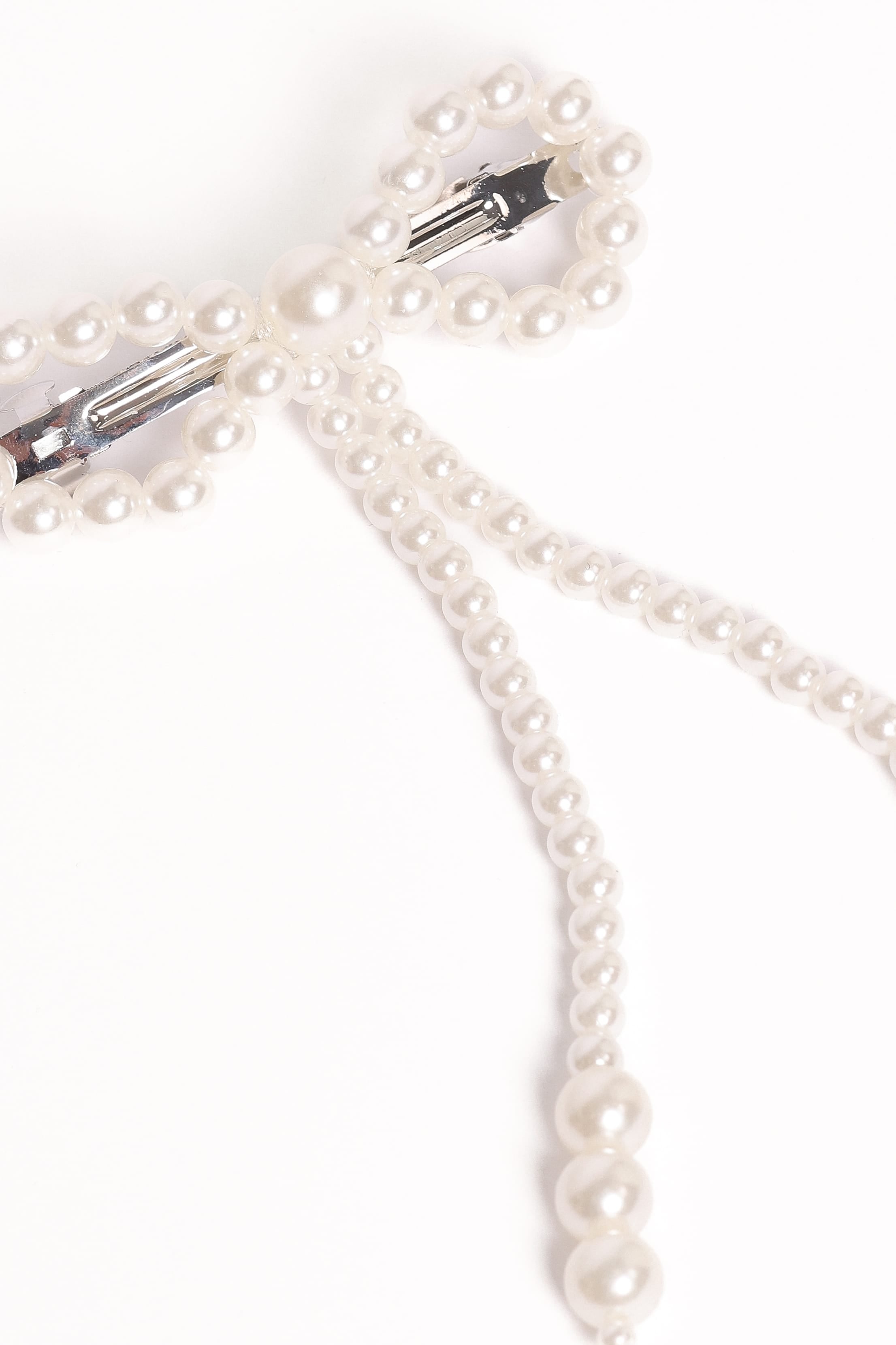 Marcella Hair Bow Clip - Pearl