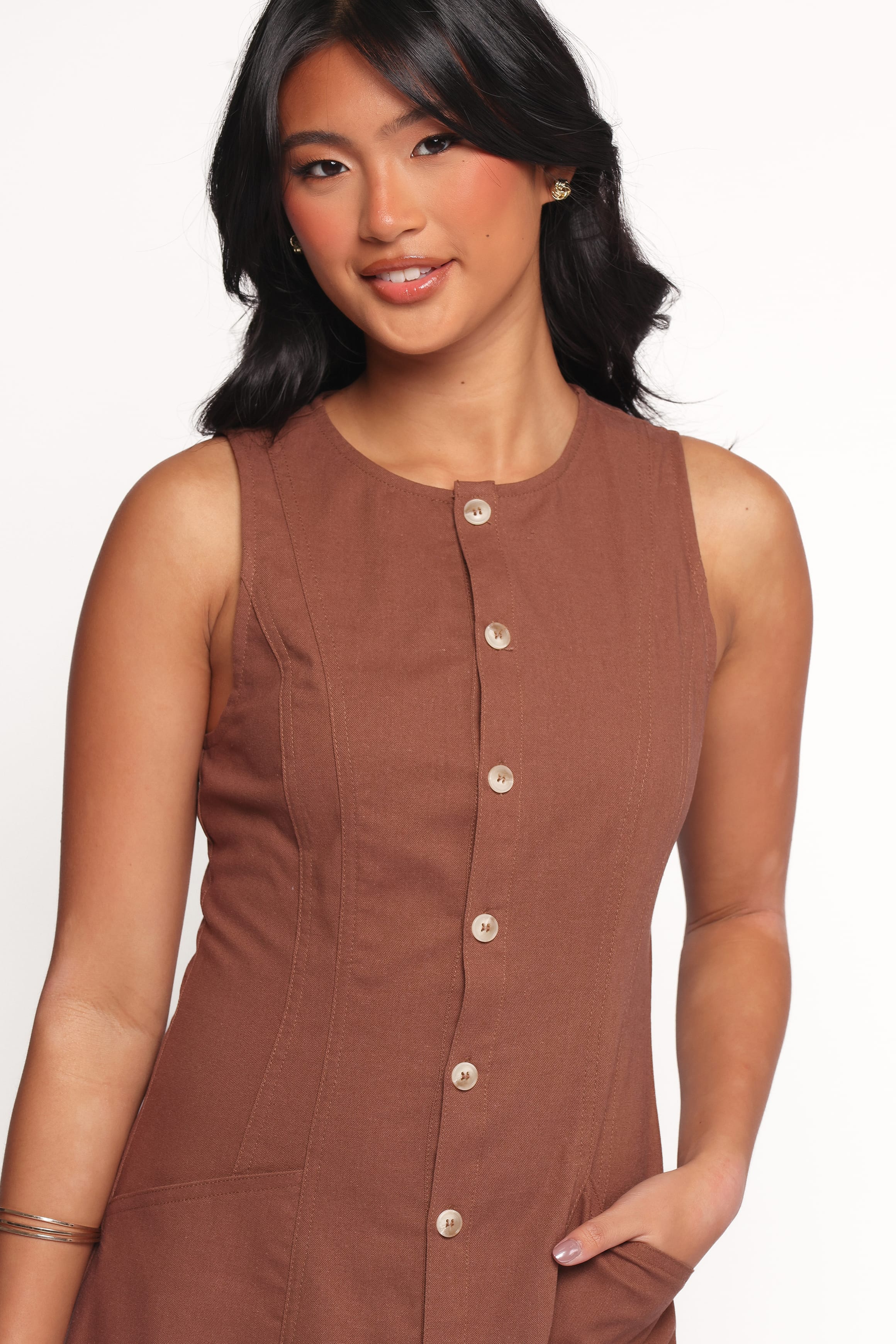 Kingsley Midi Dress - Chocolate