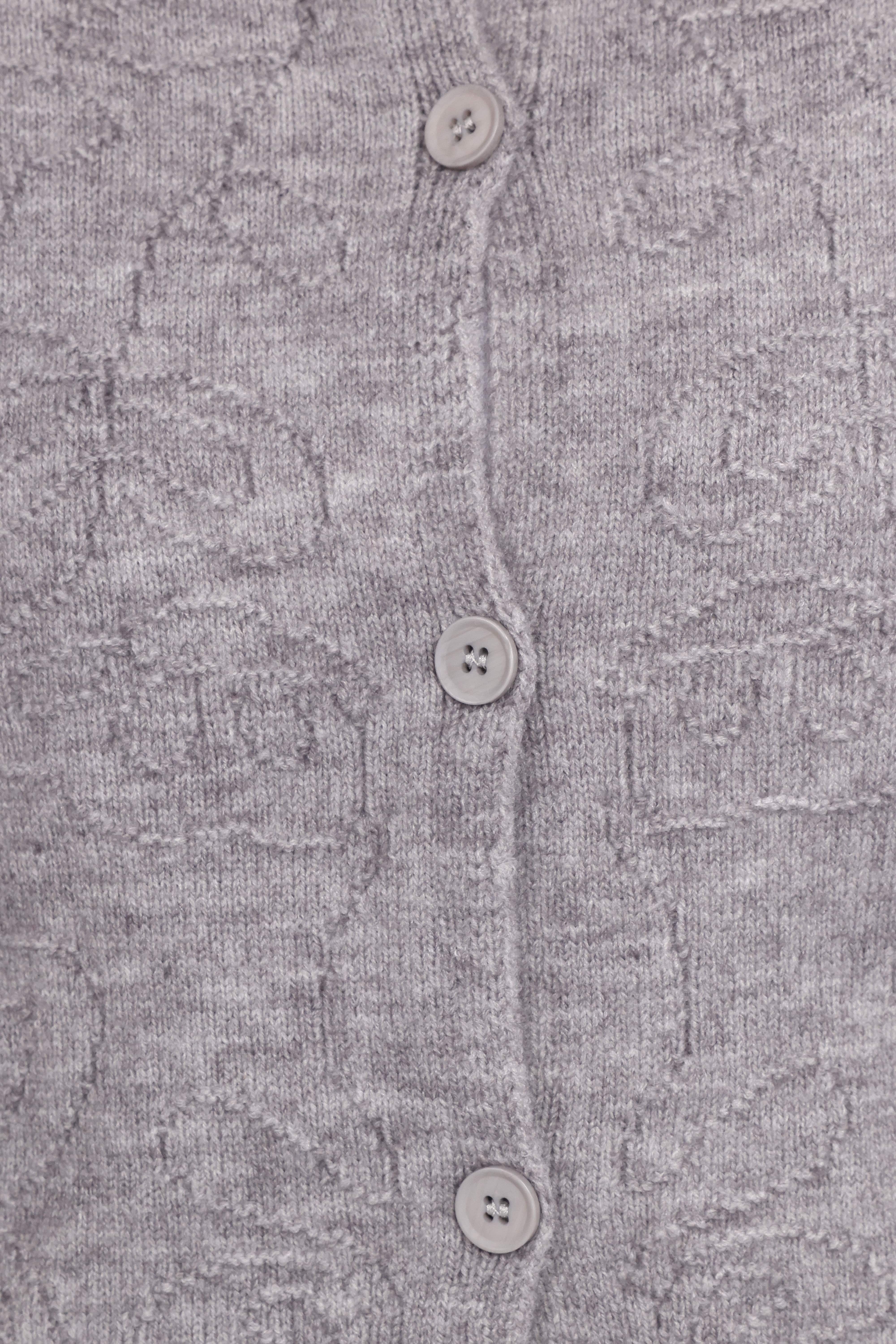 Fauna Tonal Floral Cardigan - Heather Grey