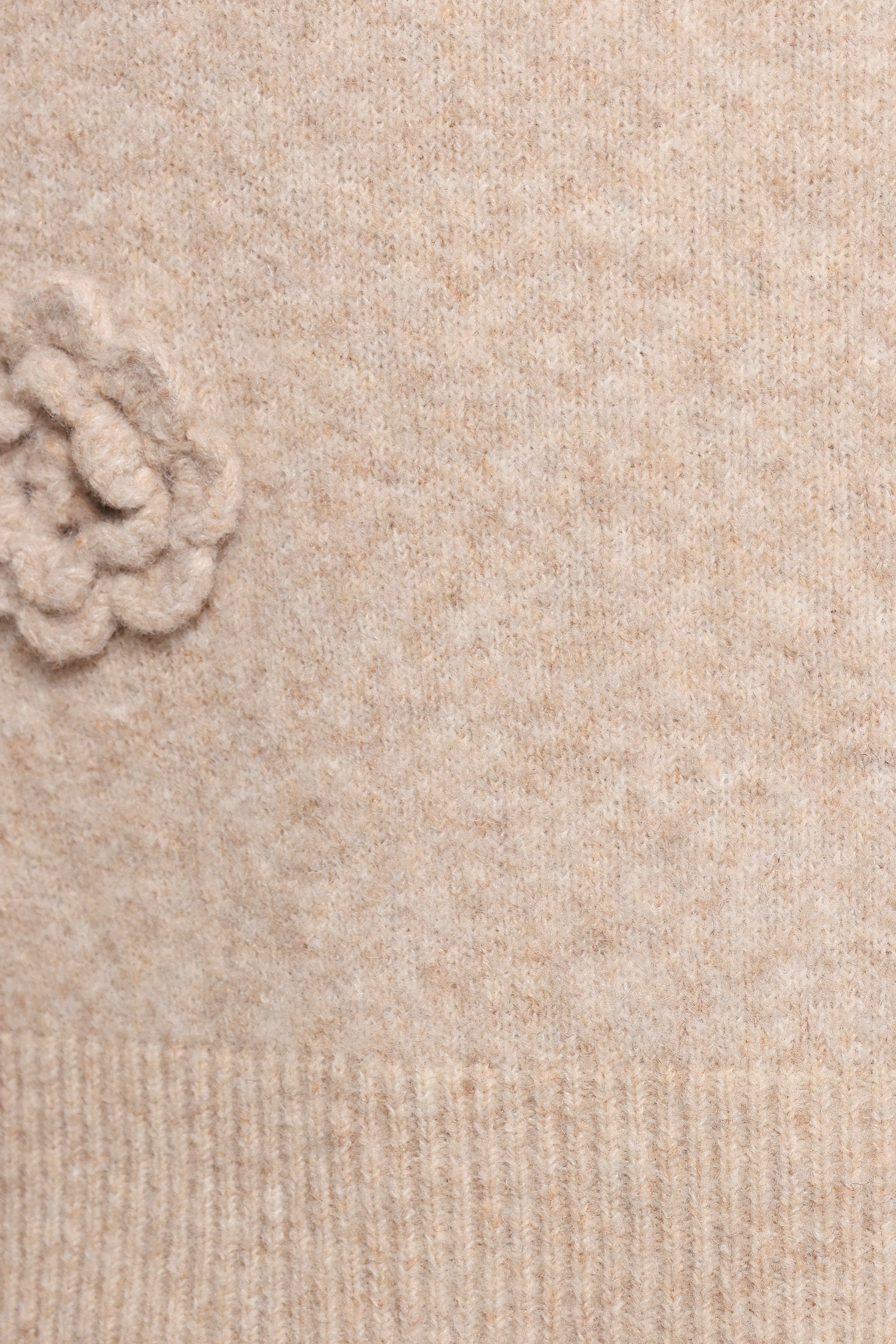 Wynne All Over Flower Knit Sweater - Light Taupe