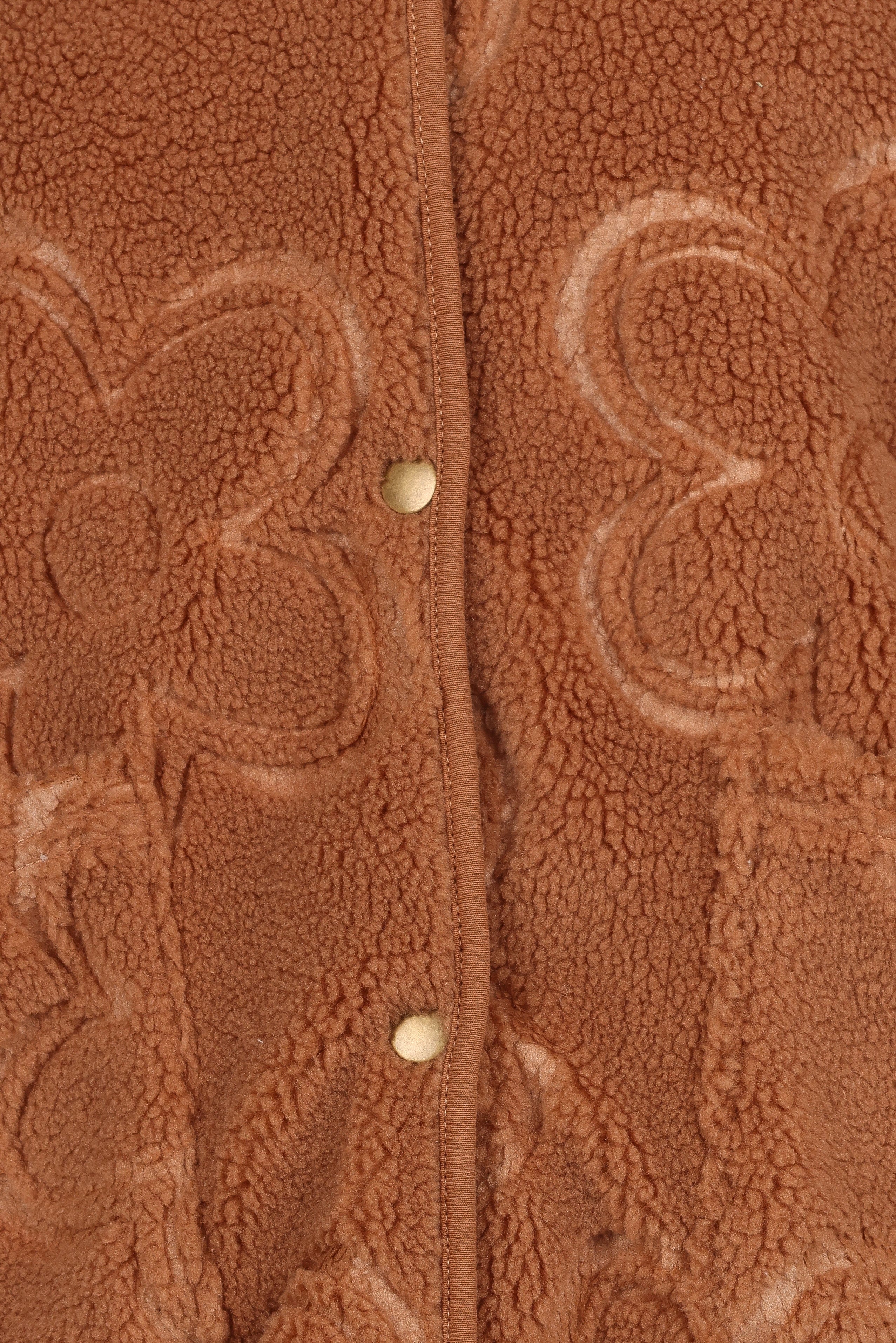Lasky Flower Pattern Button Down Jacket - Camel