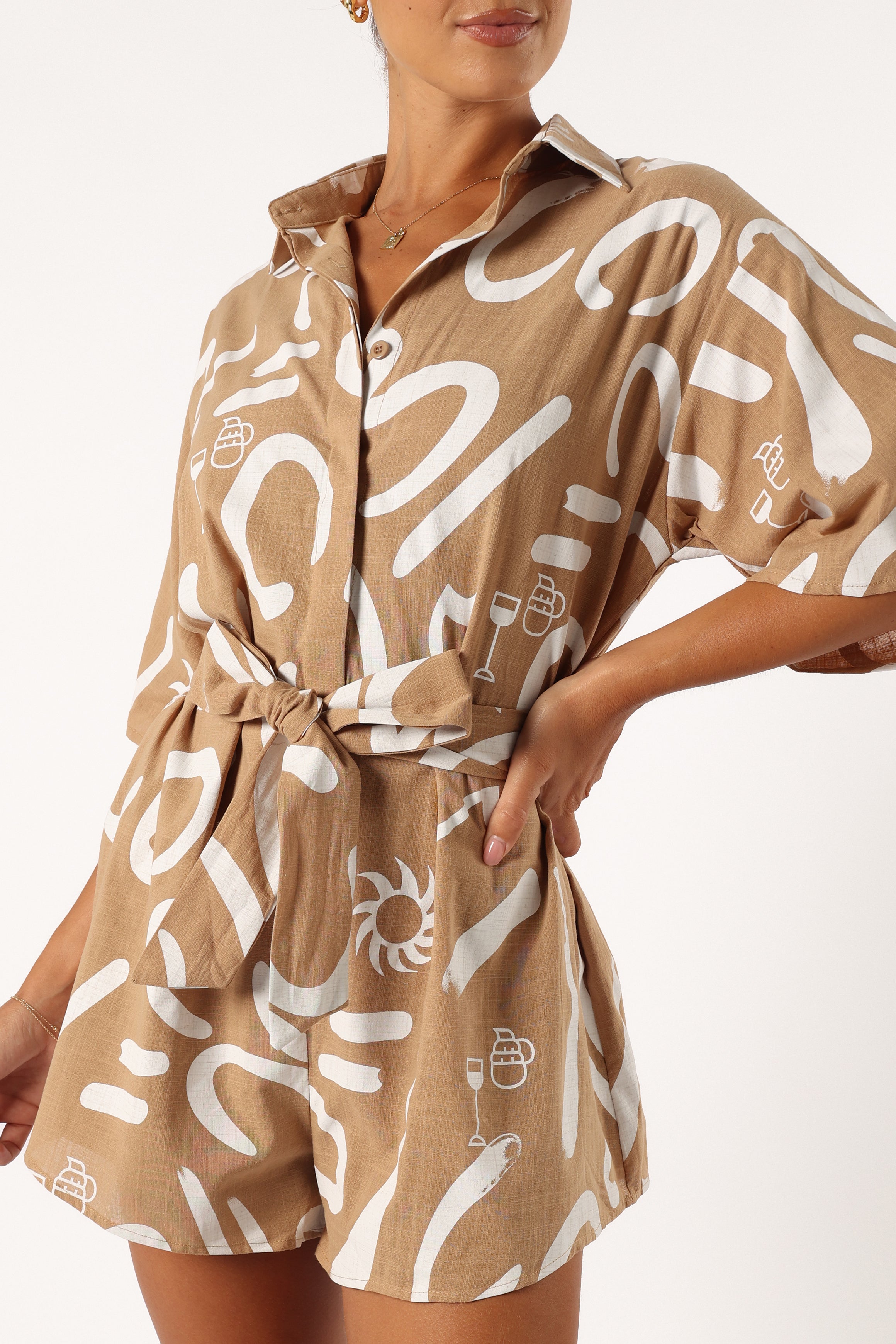 Kellie Romper - Tan