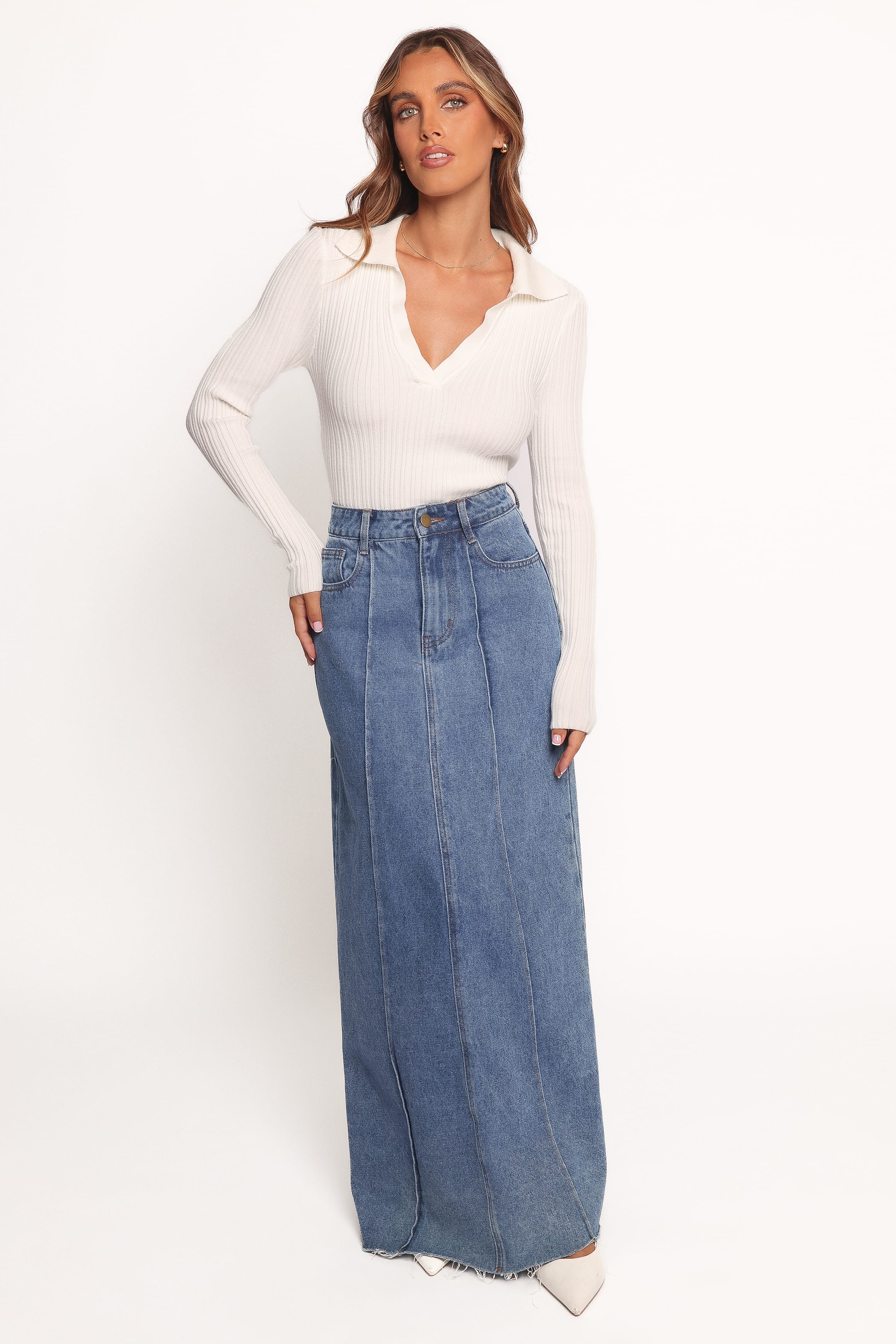 Emmerson Long Sleeve Knit Top - White